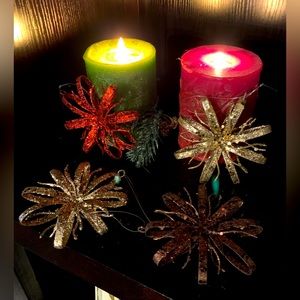 POTTERY BARN Snowflake Ornaments-Set of 4